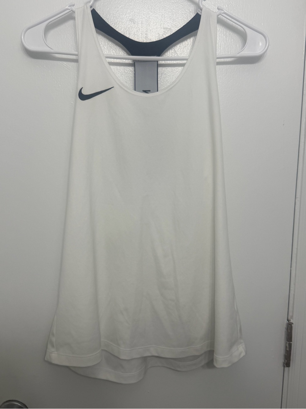 Nike Women’s White Tank Top with Black Swoosh